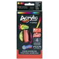 TRABI- MARCADOR PINT. ACRILICA LIQUIDA POP 2-4MM SET x 4 FLUO